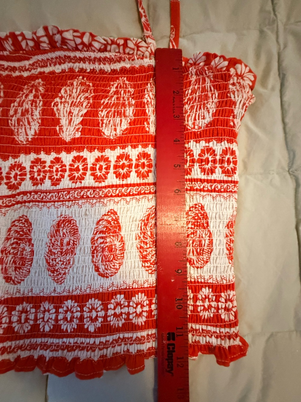 I.N. San Francisco Smocked Crop Tank Top Medium Orange Cream Size M NWT - Picture 6 of 10